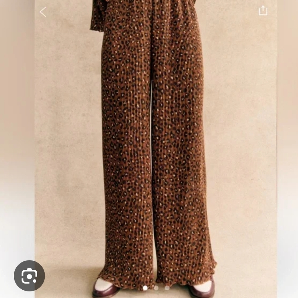Sezane Brown Wide Leg Pants